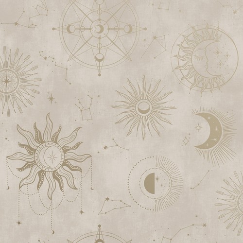 Cream gold space wallpaper - cream,