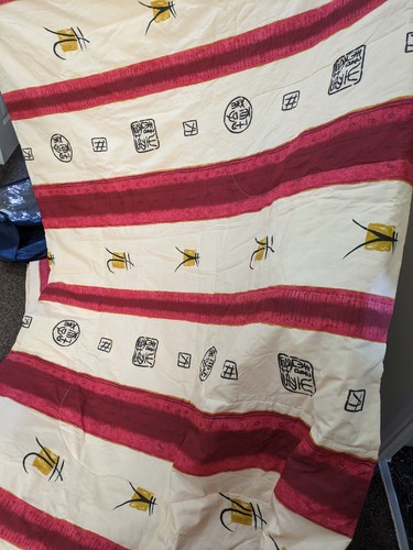 Red cream yellow curtains - cream,