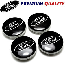 4x BLACK FORD CENTRE CAPS 54MM ALLOY WHEEL FITS MOST MODELS FOCUS FIESTA KA 