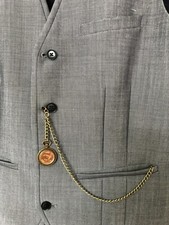 nice bronze farthing Single albert pocket watch chain fob t bar 