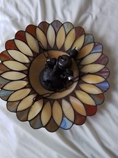 Bespoke Tiffany Style Ceiling  lights  x 2 multi coloured Stained Glass
