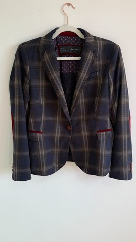Zara navy check blazer - zara,