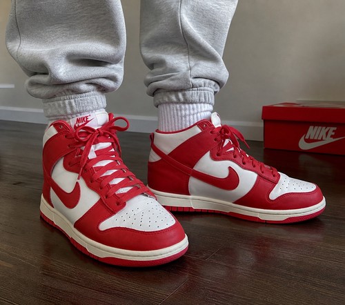 Nike dunk high red white - nike,