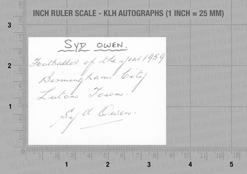 Syd owen hand signed - owen, card