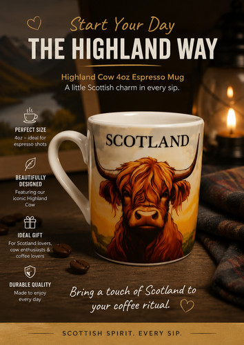 Highland cow 4oz espresso - espresso, mug