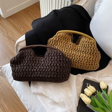 Half-Moon Beach Straw Handbag