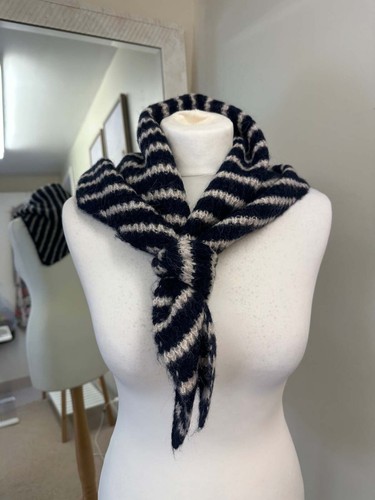 Hush navy cream striped wool - navy,
