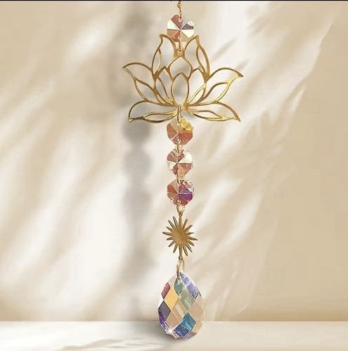 Lotus flower suncatcher gold - lotus,