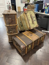 3 X 1930s Vintage Wood Banded