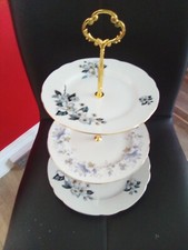 ColClough Rhapsody Vintage Mix Match chechoslvakian 3 tier cake stand 