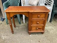Vintage Retro Solid Natural Brown Pine Dressing Table with 3 Drawers