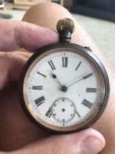 WW1 Stunning Trench GunMetal Pocket Watch Beaucroft Emblem On Workings And Case