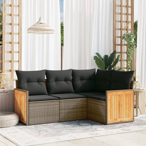 Garden sofa set - grey, pe