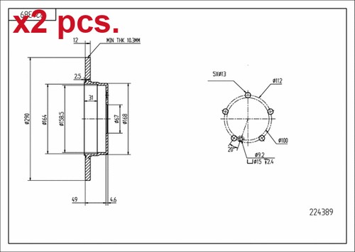 Pcs rear brake disc rotos - rear,