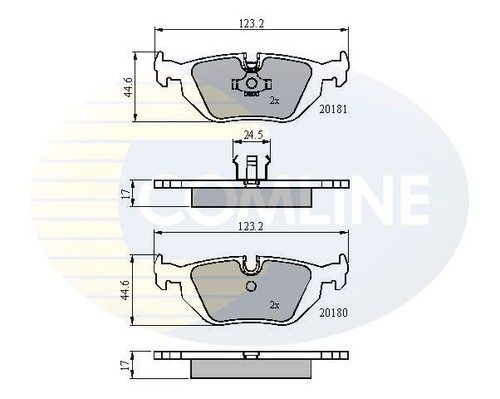 Brake pad set rear - set, bmw