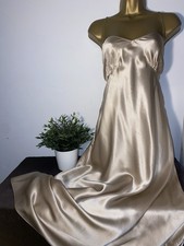 VTG MARKS AND SPENCER PURE SILK GOLD NEGLIGEE/ NIGHTDRESS SIZE 12