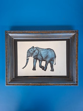 Framed Elephant Original Ink &
