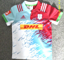 BOYS HARLEQUINS ADIDAS AWAY 150th ANNIVERSARY 2016/2017 RUGBY SHIRT.SZ 11-12 YRS