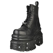 New Rock M-mili083cct-c4 Unisex Platform Boots in Black
