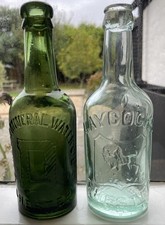 Antique Bottles x 2 Laycocks Lion Mark Chester - The Dee Mineral Water Co Ltd