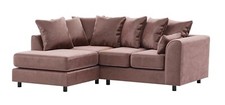 Plush Pink Velvet Fabric Corner Sofa Left Right Hand 3 2 Seater Swivel Chair