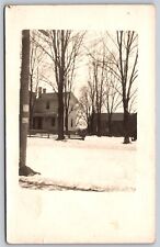 Postcard Residential Homes in Winter RPPC C88