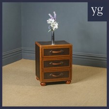 Vintage English Brown Leather Suitcase Shaped Chest drawers (c. 1980)