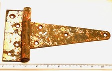 Antique Rusty Crusty White GATE HINGE  Vintage Repair Restoration Barn Shed