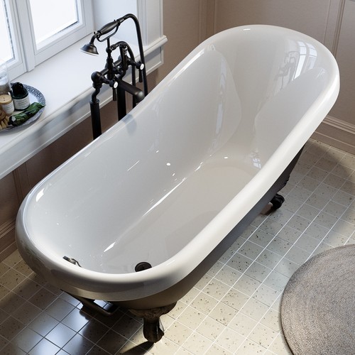 Black freestanding single - black,