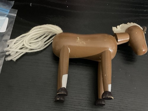 Vintage brown wooden horse - brown,