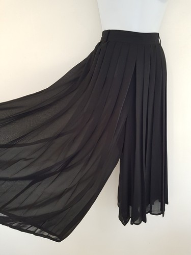 Vintage culottes black sheer - culottes,