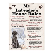  My Labrador's House Rules Dog Metal Tin Sign Plaque Home Bar Kitchen 8224
