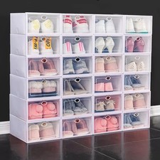 12x White Plastic Shoe Storage