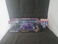 Jada 1:24 1959 Purple VW Beetle Car With Wednesday Addams Figure & Thing