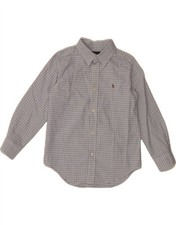 RALPH LAUREN Boys Shirt 5-6 Years Blue Check Cotton MX14
