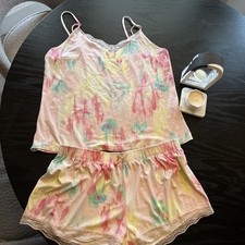 Primark Pink Pastels Pyjamas Set Camisole & Shorts Set * Sz M 12-14 