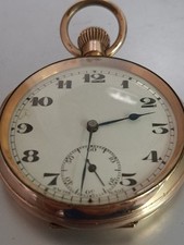 Antique Swiss 15 Jewel Pocket Watch – 10 Yr Gold-Filled, Running, Geneva Case...