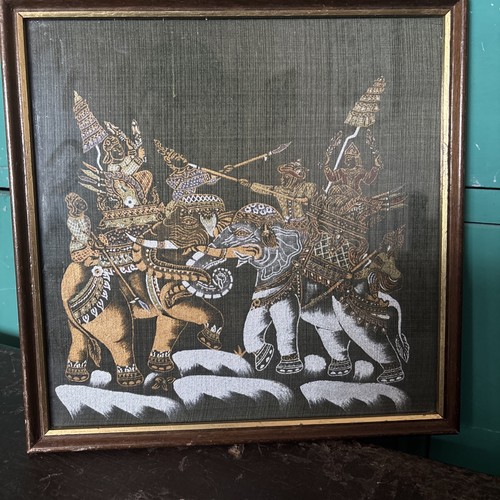Vintage thai silk painting - thai,