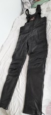 Mens leather motorcycle salopettes size Small