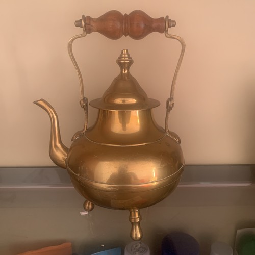 Vintage brass teapot kettle - vintage,