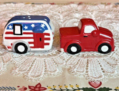 Patriotic red pickup truck - red,