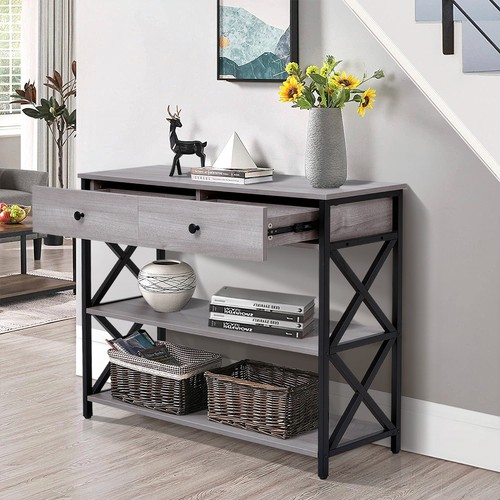Rustic grey console table with - console,