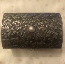 Silver Tone Metal Trinket Box