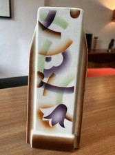 Vintage c1930 St Ghislain Art Deco Spritzdeko Vase Emile Lombard 27.25cm