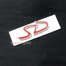 1x Chrome Silver Small Red SD