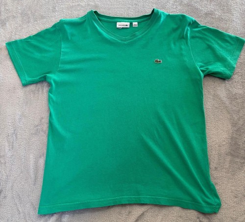 Lacoste green neck shirt - lacoste, v-neck