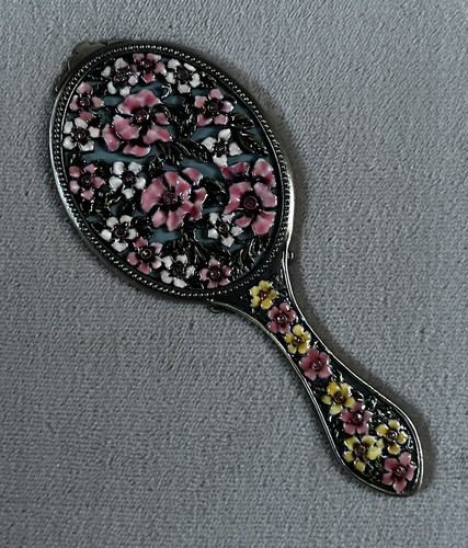 Small vintage hand mirror with - small,
