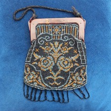 Antique beaded evening bag - beaded,