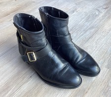 Carvela Women's Ankle Boots Size 7 Black Leather Zip Up