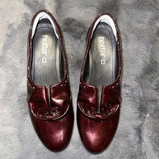 HOTTER ladies Donna court shoes, burgundy red patent leather, Size UK 4.5